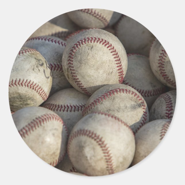 Sticker Rond Oeuvre De Baseball (Devant)