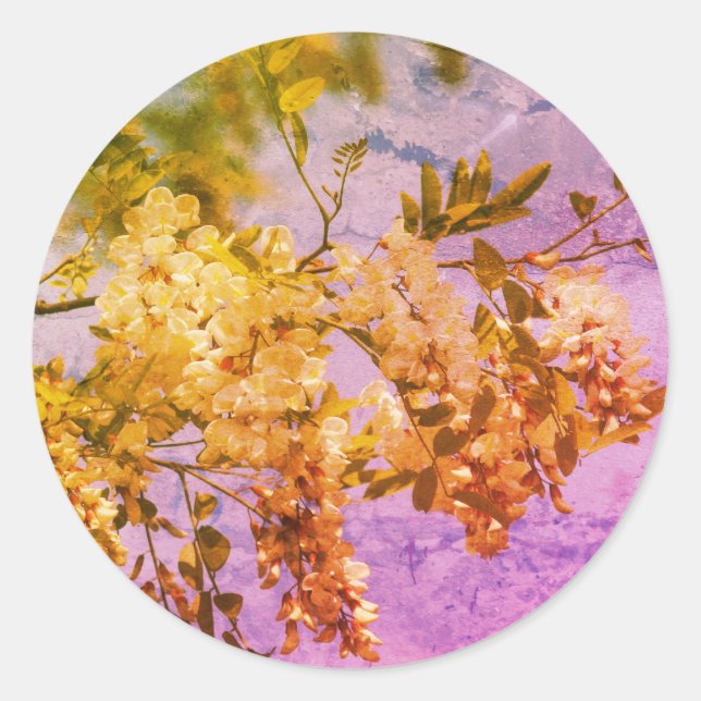 Sticker Rond OEuvre en fleurs de criquets (Devant)