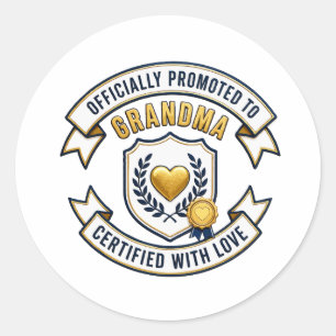 Sticker Rond Officiellement promue grand-mère