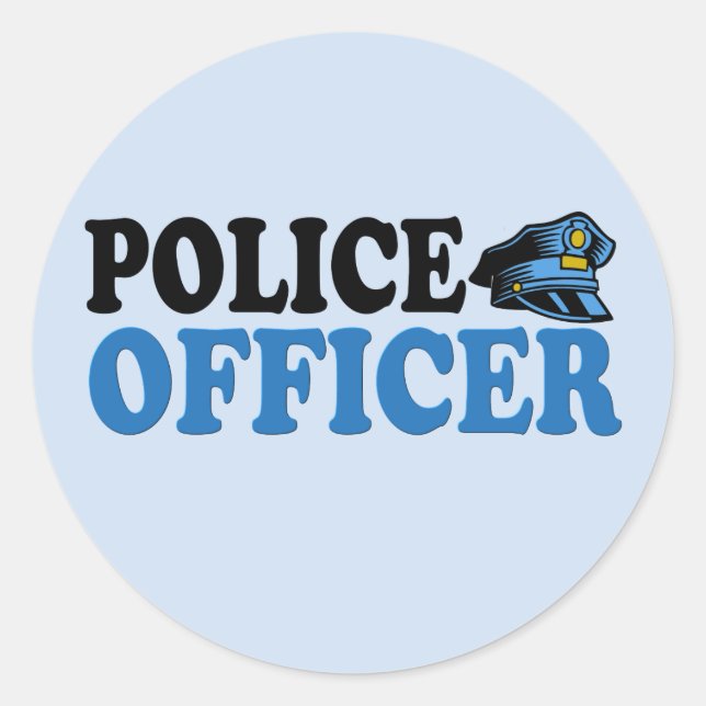 Sticker Rond Officier de police (Devant)