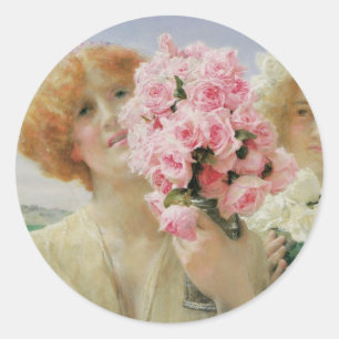 Sticker Rond Offrande d'été par Sir Lawrence Alma-Tadema