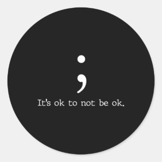 Sticker Rond Offre de soumission du Semicolon de sensibilisatio