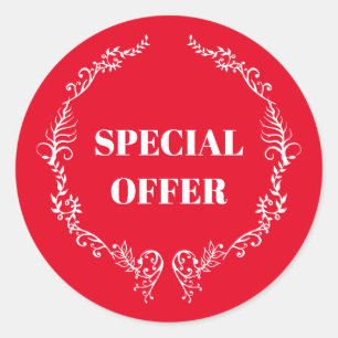 Sticker Rond Offre spéciale rouge