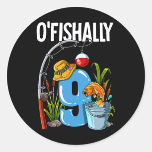 Sticker Rond O'fishally 9 ans 9ème anniversaire pêche 