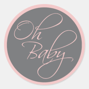Sticker Rond Oh Baby Posh bébé fille