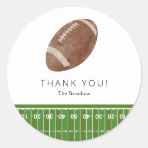 Sticker Rond Oh Baby shower de football garçon merci autocollan