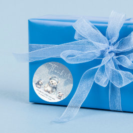 Sticker Rond Oh Boy Winter | Baby shower des bois