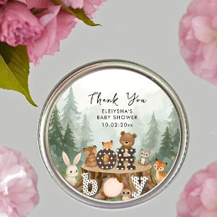 Sticker Rond Oh Boy Woodland Safari Animaux Merci