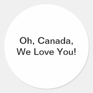 Sticker Rond Oh, Canada, Nous Vous Aimons Hankamer Artjunkhaus