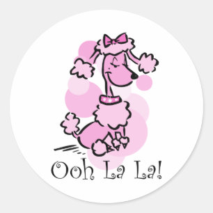 Sticker Rond Oh ! caniche de La de La
