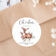 Oh cerf aquarelle floral baby shower