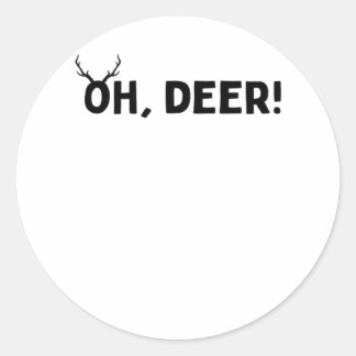 Sticker Rond Oh Cerf Simple Esthétique 
