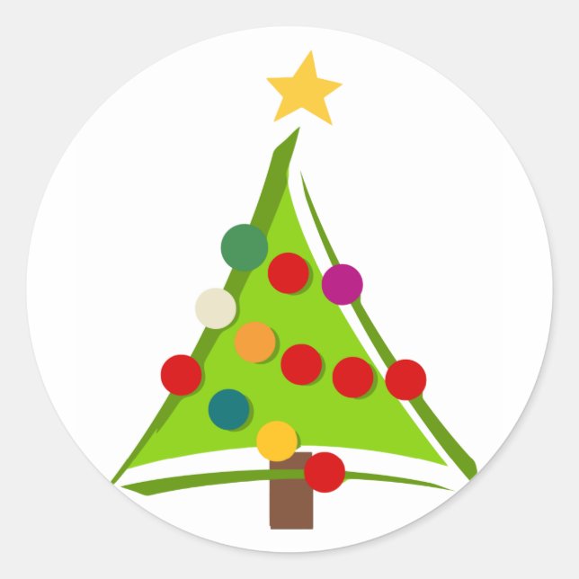Sticker Rond Oh Christmas Tree Tshirts et cadeaux (Devant)