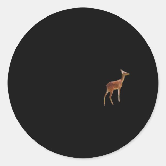 Sticker Rond Oh Deer Minimal Design  (Devant)