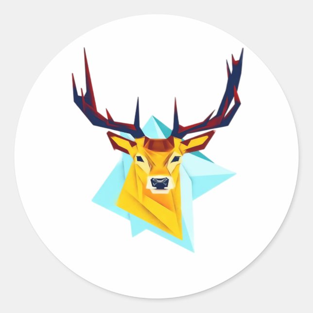Sticker Rond Oh Deer Minimal Rustic Style  (Devant)