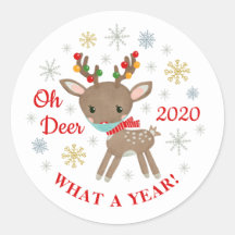 Oh Deer Quel Rinder D'Un An Avec Le Masque Noël
