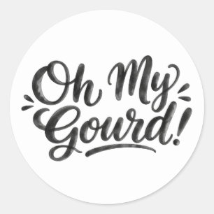 Sticker Rond Oh Ma Gourde Humour d'Halloween Jeu de mots drôl