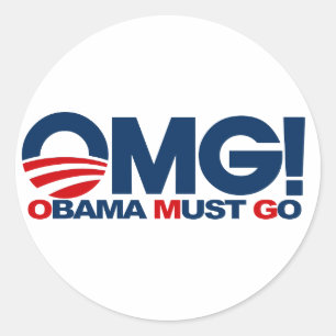 Sticker Rond Oh mon Dieu ! Obama doit partir