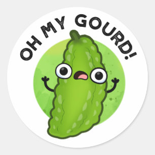 Sticker Rond Oh My Gourd Funny Veggie Pun