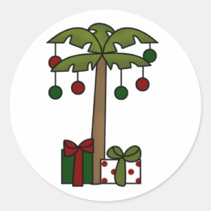 Sticker Rond Oh palmier de Noël