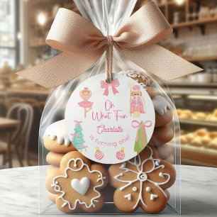 Sticker Rond Oh Quelle Fête Rose Casse-Noisette Anniversaire