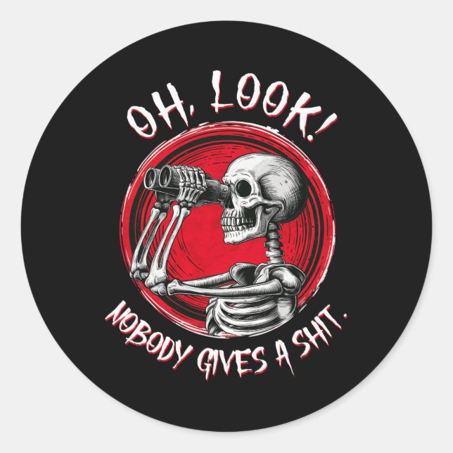 Sticker Rond Oh Regarde Personne Ne Donne Un Costume D'Hallowee (Devant)