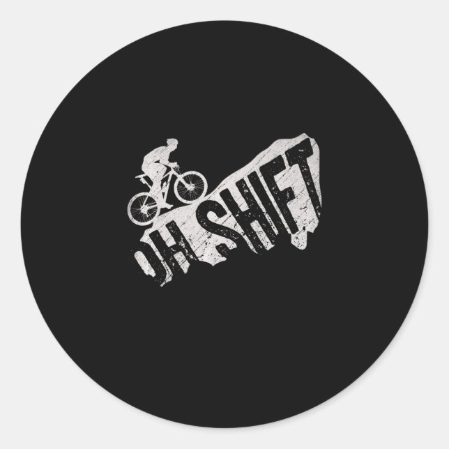 Sticker Rond Oh Shift VTT Vélo Vélo Vélo Rider (Devant)