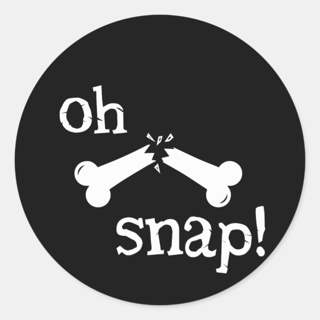 Sticker Rond Oh Snap Funny Radiology Brossé os (Devant)