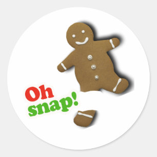 Sticker Rond Oh Snap Gingerbread Cookies