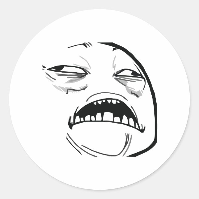 Sticker Rond Oh Sweet Jesus Thats Good Rage Visage meme (Devant)