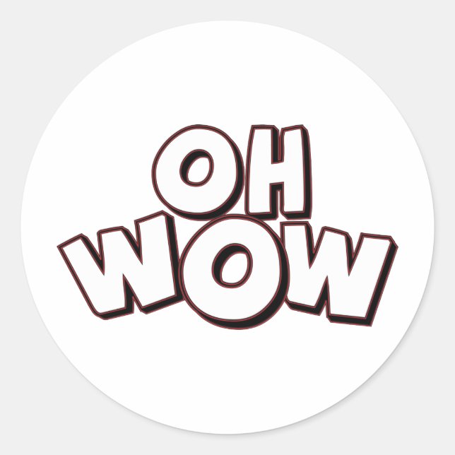 Sticker Rond Oh Wow (Devant)