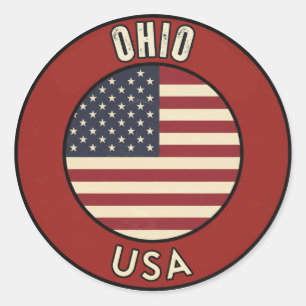 Sticker Rond Ohio États-Unis d'Amérique