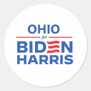 Sticker Rond Ohio pour Biden Harris