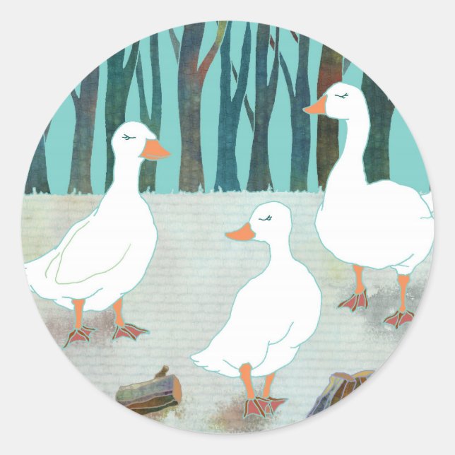 Sticker Rond Oie blanche (Devant)