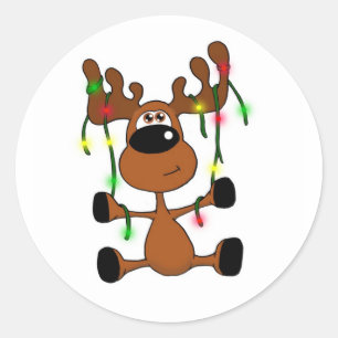 Sticker Rond Oie de Noël tordue