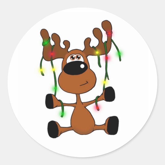 Sticker Rond Oie de Noël tordue (Devant)