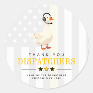 Sticker Rond Oie de répartiteur 911 personnalisée avec casque M