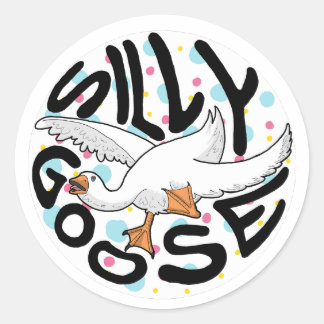 Sticker Rond Oie Idiote