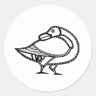 Sticker Rond Oie Picte