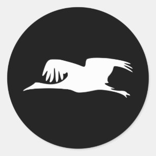 Sticker Rond Oie volante