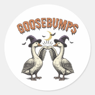 Sticker Rond Oies de Goosebumé vintage d'Halloween