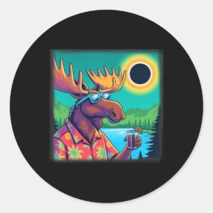 Sticker Rond Oies sauvages observer l'éclipse solaire