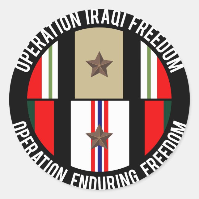 Sticker Rond OIF - OEF 1 étoile (Devant)