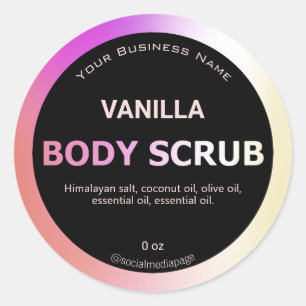 Sticker Rond Oil Slick And Black Body Scrub Labels