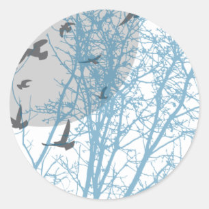 Sticker Rond oiseau à silhouette