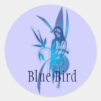 Sticker Rond Oiseau bleu