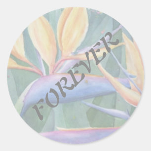 STICKER ROND OISEAU DE MARIAGE DE PARADIS