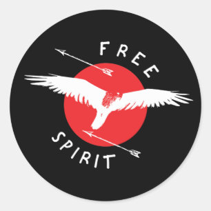 Sticker Rond Oiseau De Prey Esprit Libre