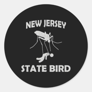 Sticker Rond Oiseau d'État de la Mosquito du New Jersey Drôle d