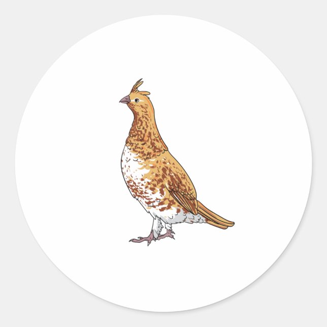 Sticker Rond Oiseau d'État de Tétras rouffés de Pennsylvanie (Devant)